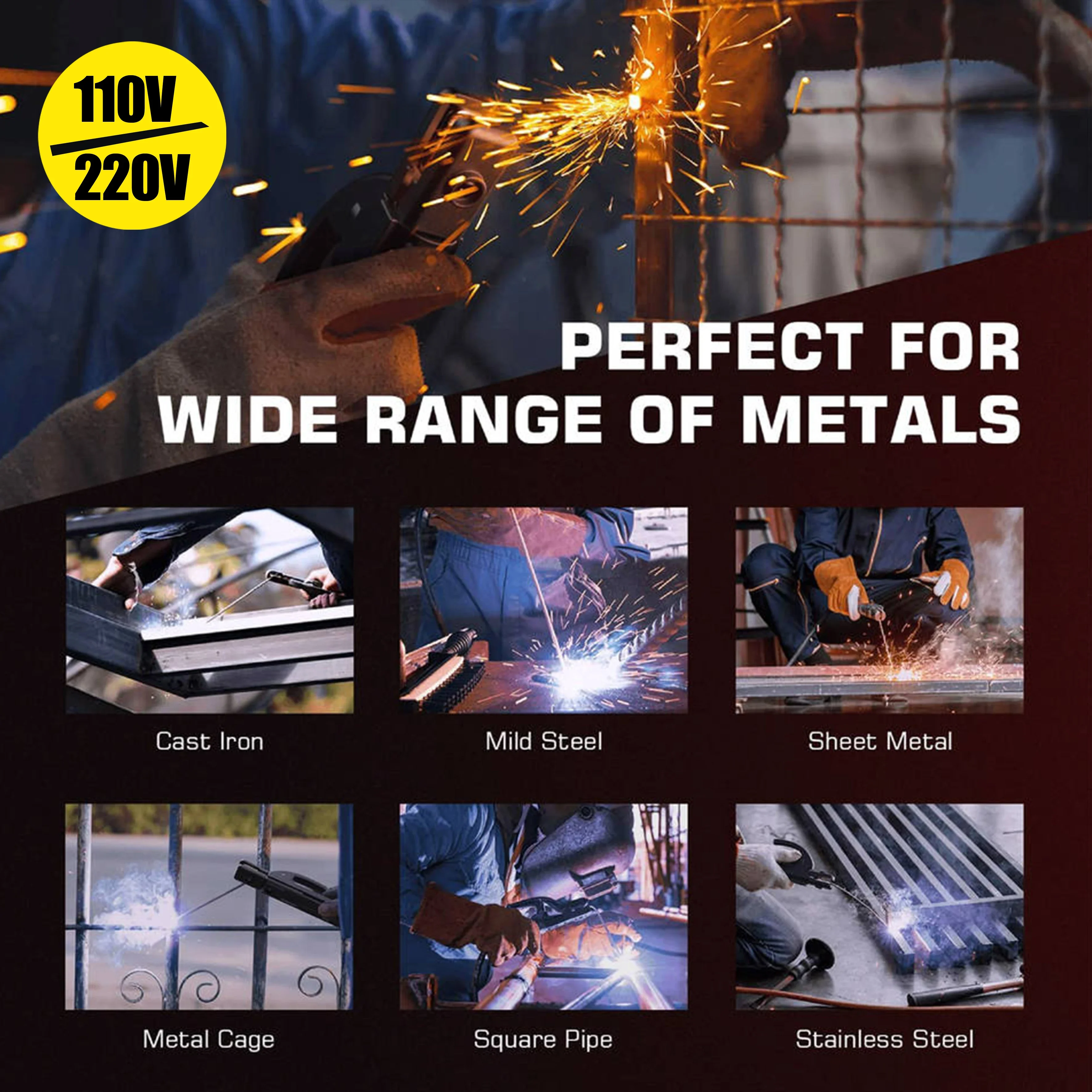 3 In 1 MIG Welding Machine 110V~220V Dual Voltage  Flux Core Welders MMA Inverter Welder TIG LIFT 140A 6