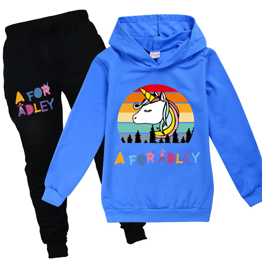 

New Fashion A for Adley Clothing Sets Children Birthday suit Boys Tracksuits Kids Sport Suits Hoodies Top +Pants 2pcs Set