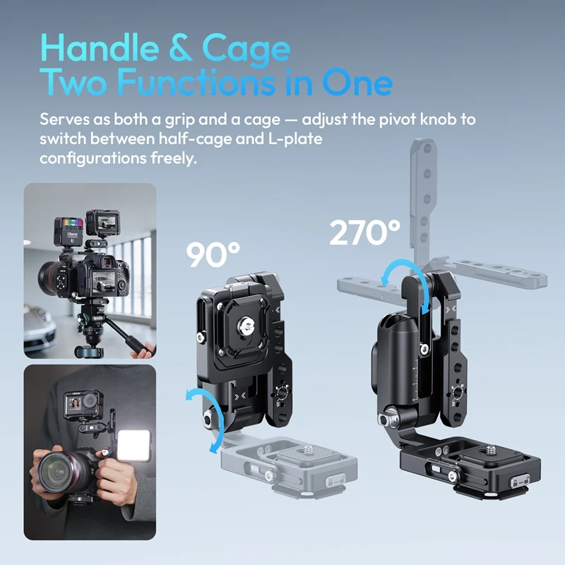 Ulanzi XJ01 Uka Universal Foldable Camera Cage 2-in-1 Handle Cage for Camera Tripod Gimbal Phone Clamp Photography Light Vlog - Ảnh 2