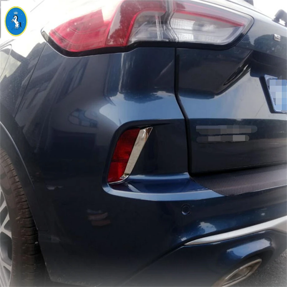 Rear Bumper Reflector Fog Light Cover Strip Trim - Chrome/Carbon Fiber Finish