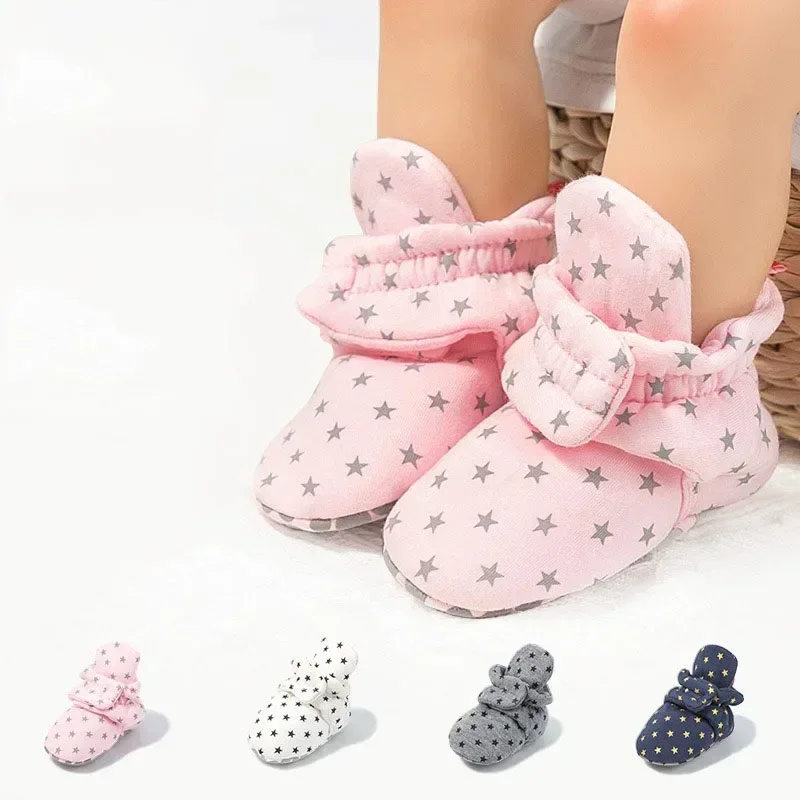 

NEW Newborn Baby Socks Shoes Boy Girl Toddler First Walkers Booties Cotton Soft Anti-slip Warm Infant Crib Shoes