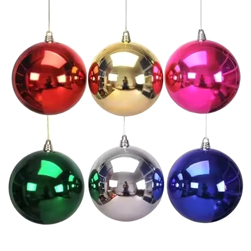 1PC 12/15/20CM Christmas Shiny Bauble Ball Sparkling Tree Ornaments Hanging Decor Home Bar Party Wedding Xmas Festive Supplies