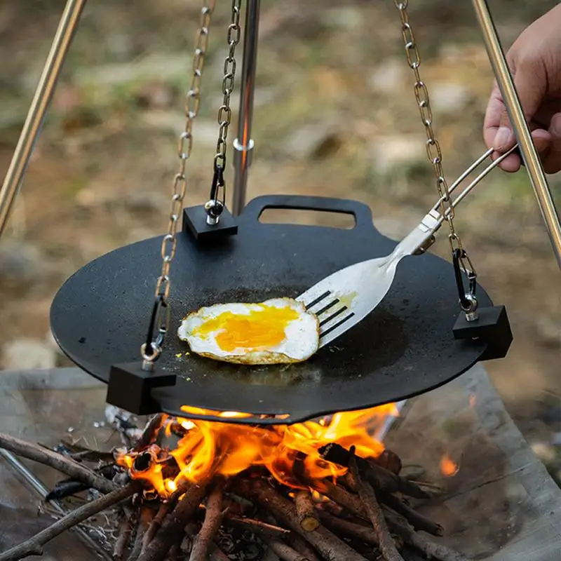 Outdoor Cooking Swivel Fire Grill Portable Tripod Charcoal BBQ Grill With Fire Pit And Adjustable Hanging Chain