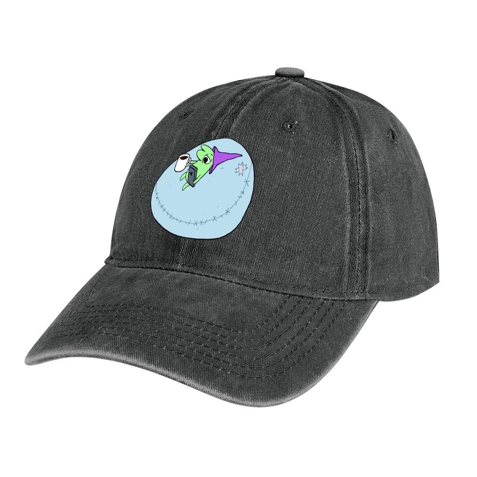 Glep On His Bean Bag Chair Smiling Friends - Adult Swim Cowboy Hat Foam Party Hat Custom Cap Berretto Militare Uomo Per Ragazze Uomo