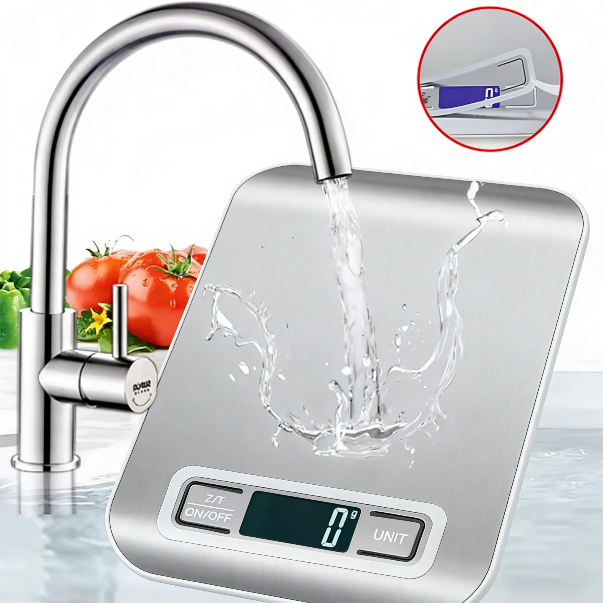 Precision Stainless Steel Digital Kitchen Scale with LED Display