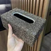 Luxury Diamond Tissue Box Holder Bling Car Napkin Dispenser Accessories Desktop Tissue Storage Box Home Decoration Ornaments 4