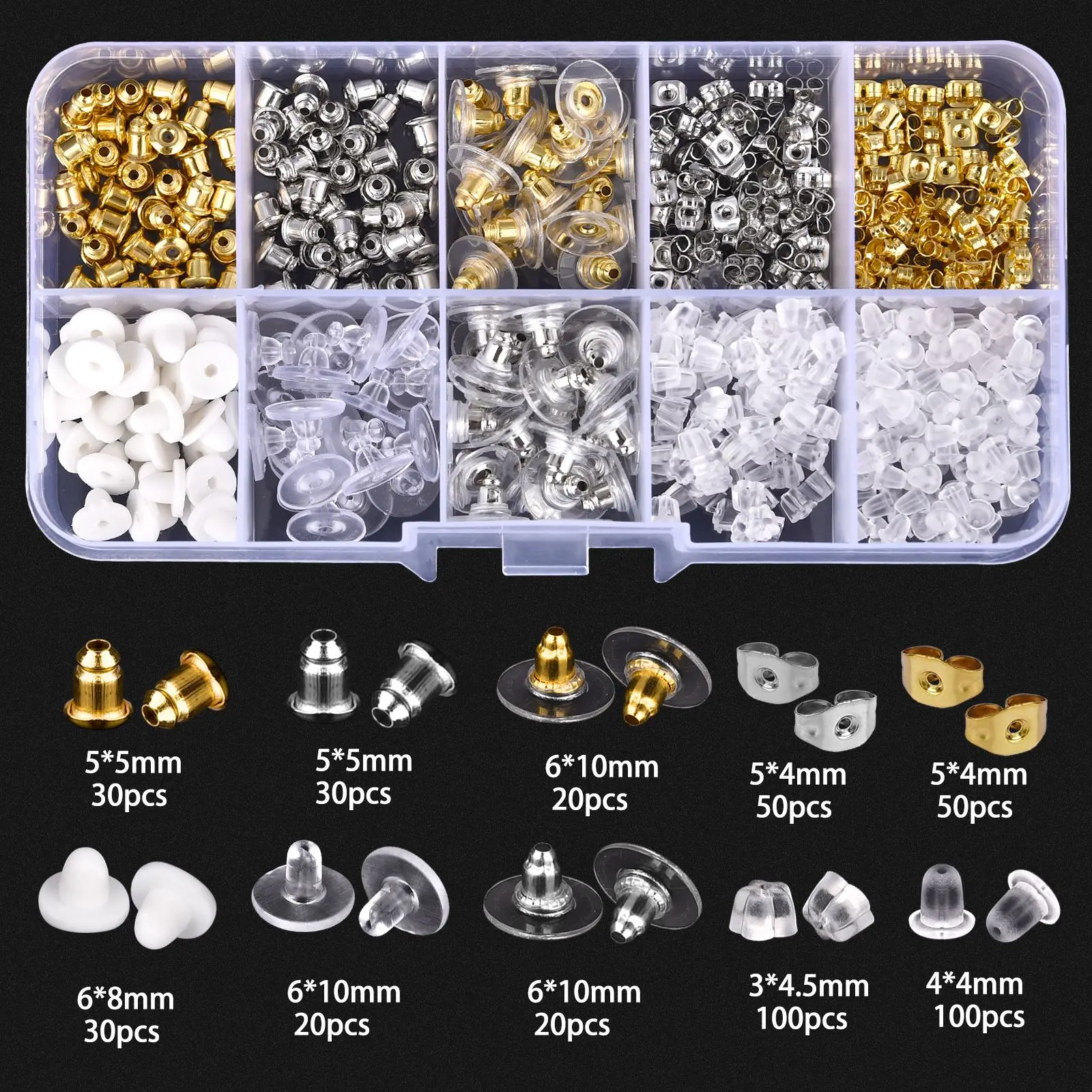 1200 Anelli Aperti Per Bigiotteria – Kit Completo Per Creazione E Riparazione Gioielli Con Pinze E Moschettoni, Argento