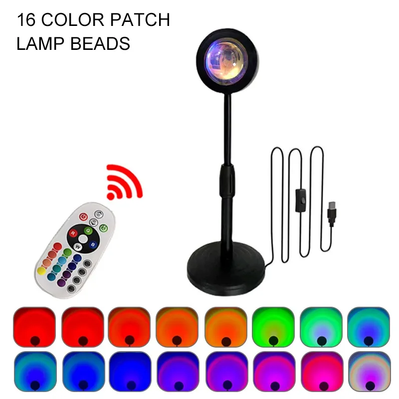 potato night light USB Rainbow Sunset Lamp Color Changing 180 Degree Rotation  Blockbuster atmosphere  Selfire Artifact SunSet Projection Lamp red night light Night Lights