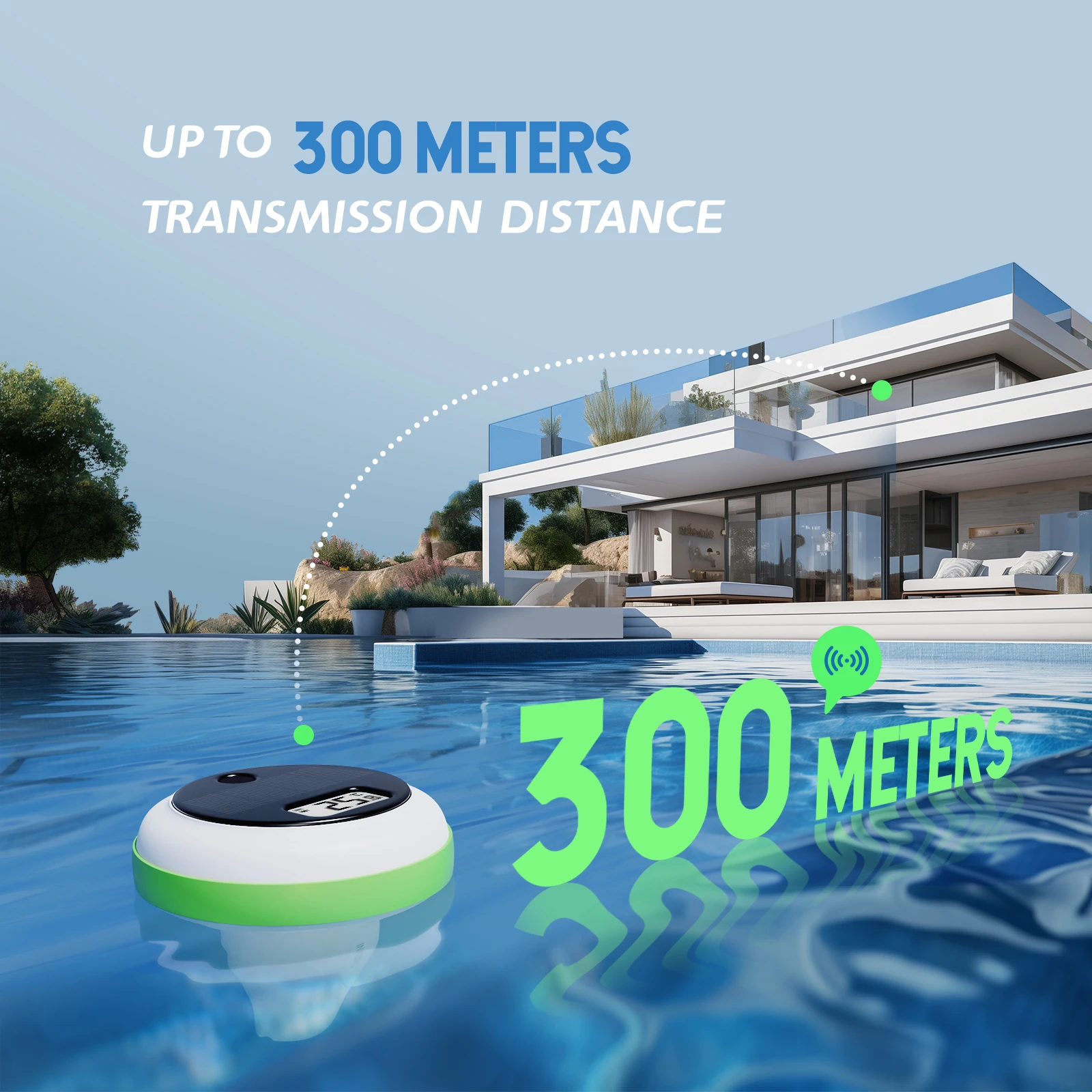 INKBIRD IBS-P03R 태양열 무선 수영장 온도계, 리시버 300m 초장 변속기 온도계, 온수 욕조, 온천용, 신제품