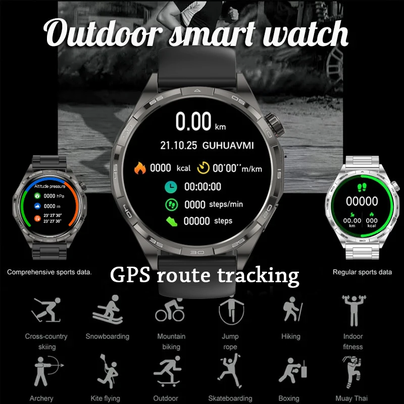 2025 New Watch 6 Pro GPS Compass Smart Watch Men's 360*360 AMOLED Screen NFC Health Monitoring Men Bluetooth Call Smartwaches