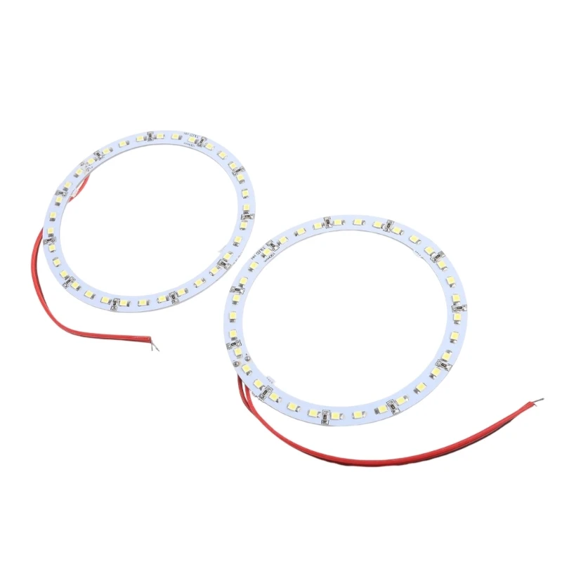 12V용 2개 100mm 33-SMD LED 밝은 흰색 자동차 천사 눈 링 라이트 램프