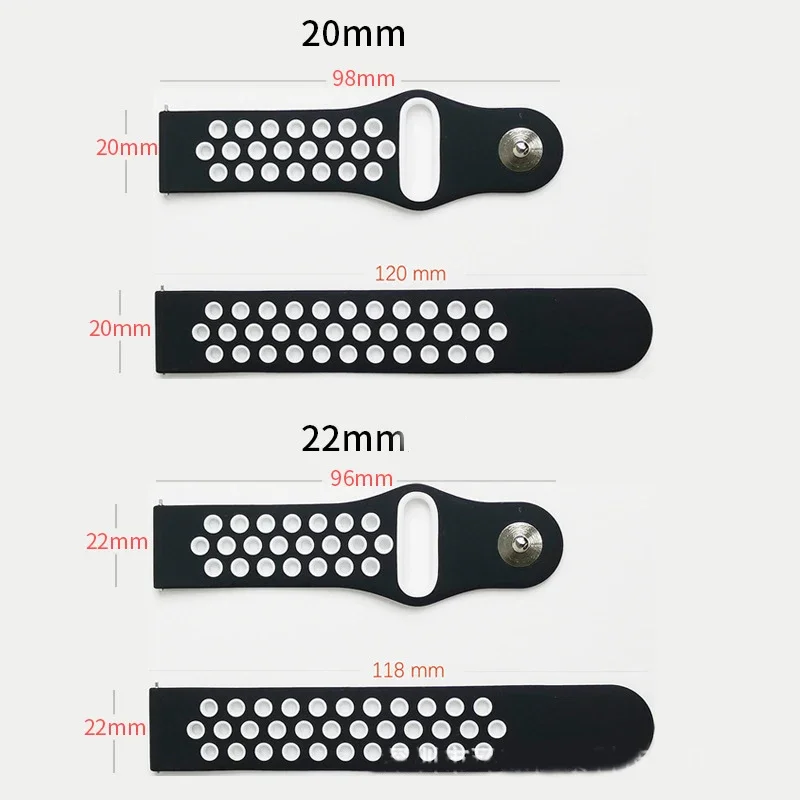 Silicone Sport Watch Band Replacement - 20mm/22mm Bracelet