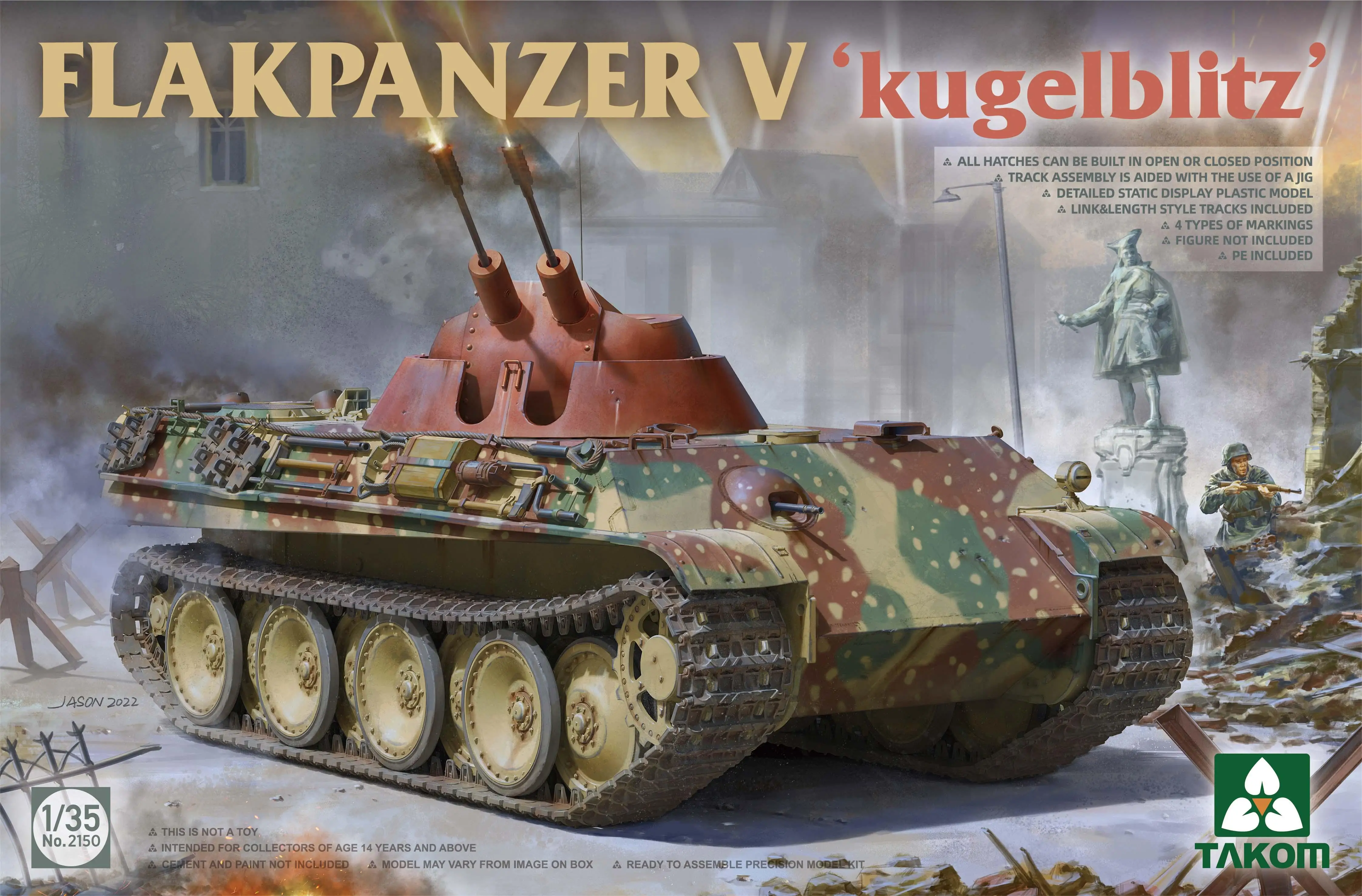 

Takom 2150 1/35 Scale Flakpanzer V `Kugelblitz` Plastic model kit