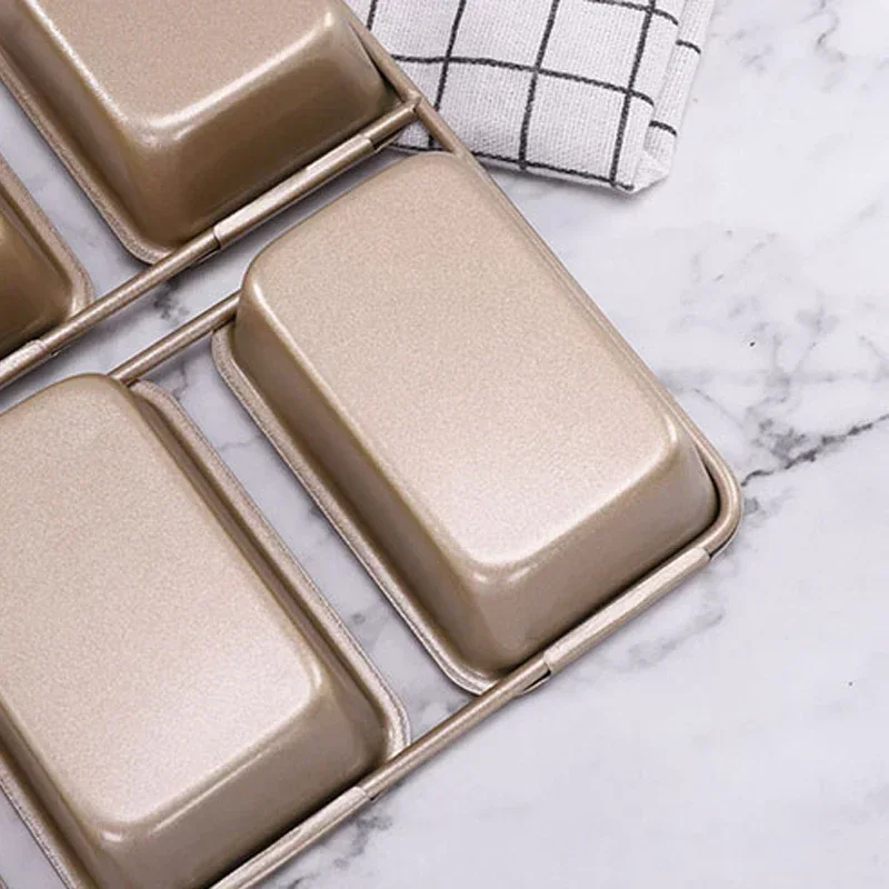 6 Non-stick Baking Mold Square Mini Toast Brownie Pound Cake Tool Cheese Tray Bread Pan Bakeware