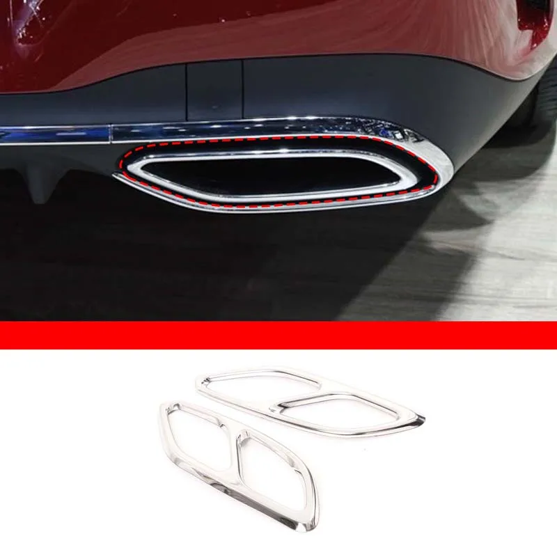 

For Mercedes CLA W118 2020-2023 Stainless Steel Car Exhaust Muffler Decorative Cover Exhaust Pipe Cover Stickers Car Accessories