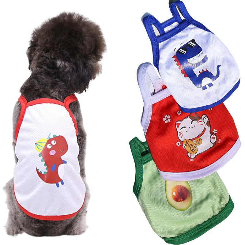 

Cheap Dog Clothes Summer Vest T Shirt Cartoon Cute Camisole Ropa Perro Pet Dog Clothes For Small Dogs Cats Chihuahua Puppy Chest