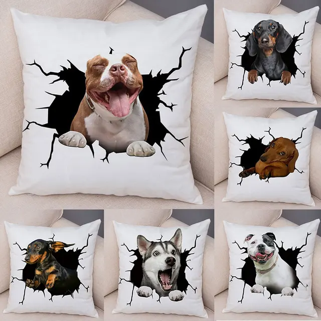 Cute Dog Print Pillow