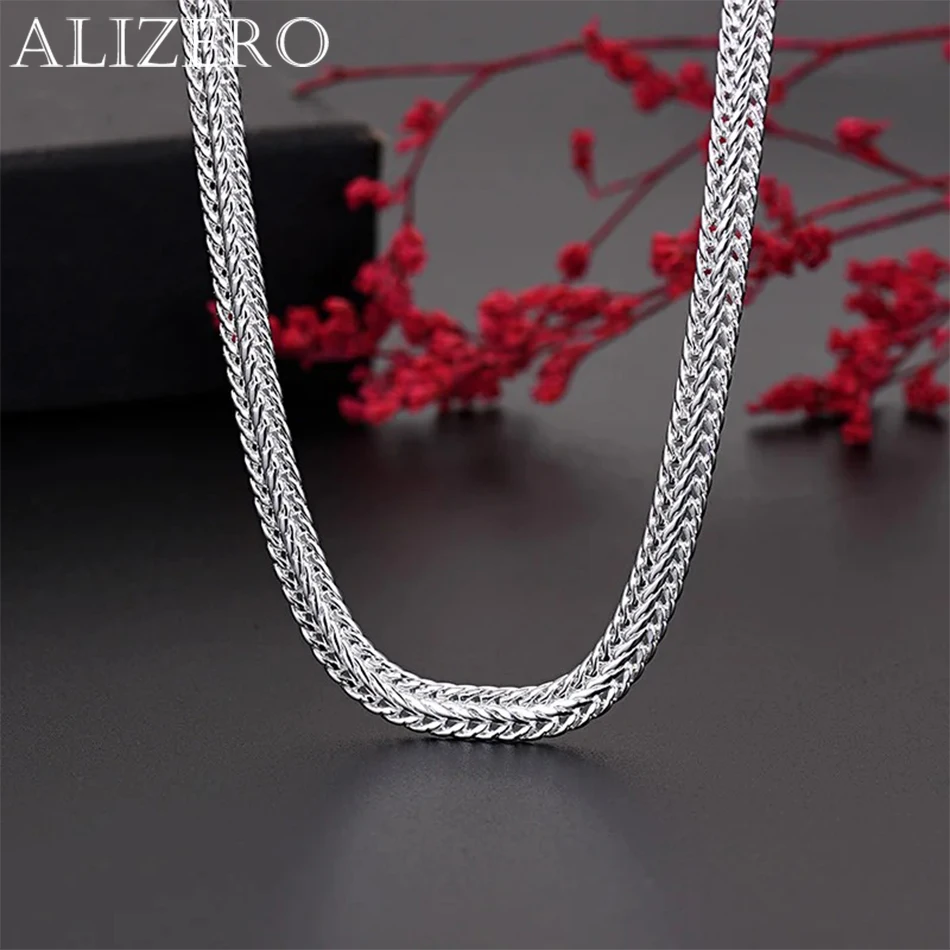 925 Sterling Silver Franco Foxtail Chain Necklace Men Women Link Jewelry Gift