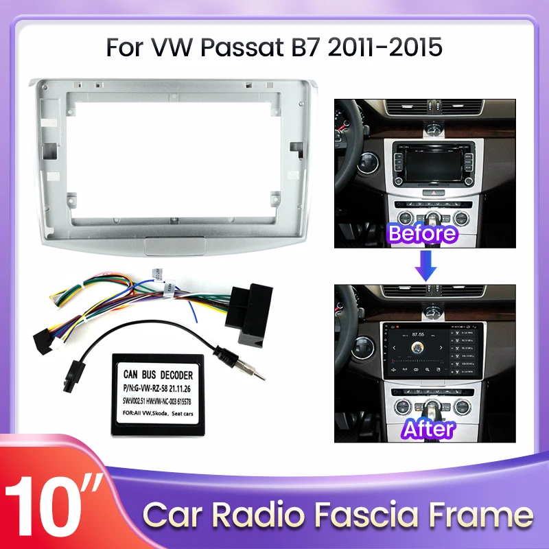 

Double 2 Din Car Video Fascia Panel for Volkswagen Passat B6 B7 CC Magotan 2011-2015 DVD Audio Frame Dashboard Mount Kit