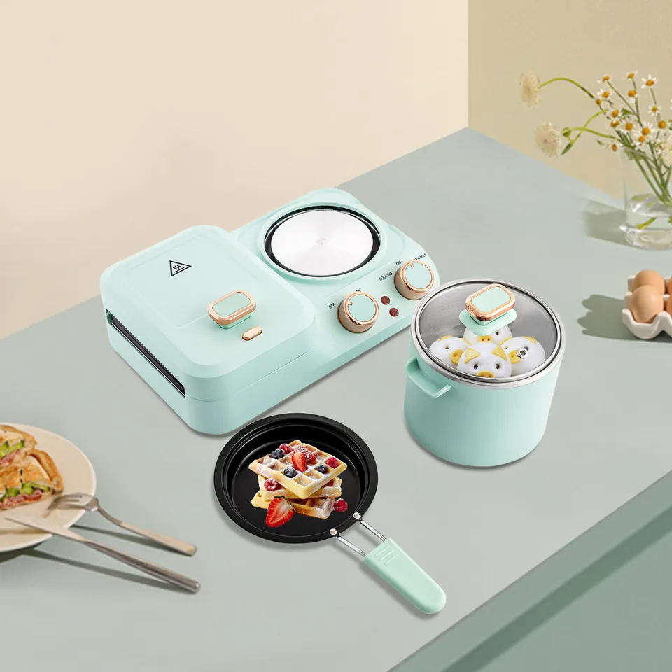 Multifunctional Electric Breakfast Station with Frying Pan
