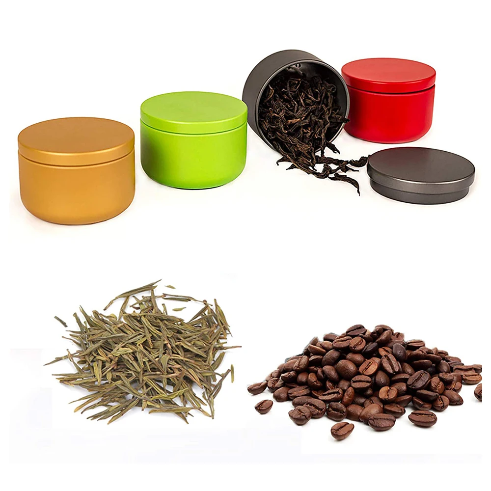 Tea Can with Airtight Lids Tinplate Tea Storage Containers Mini Portable Box Candle Making Sealed Tins Jewelry Coffee Spices Box