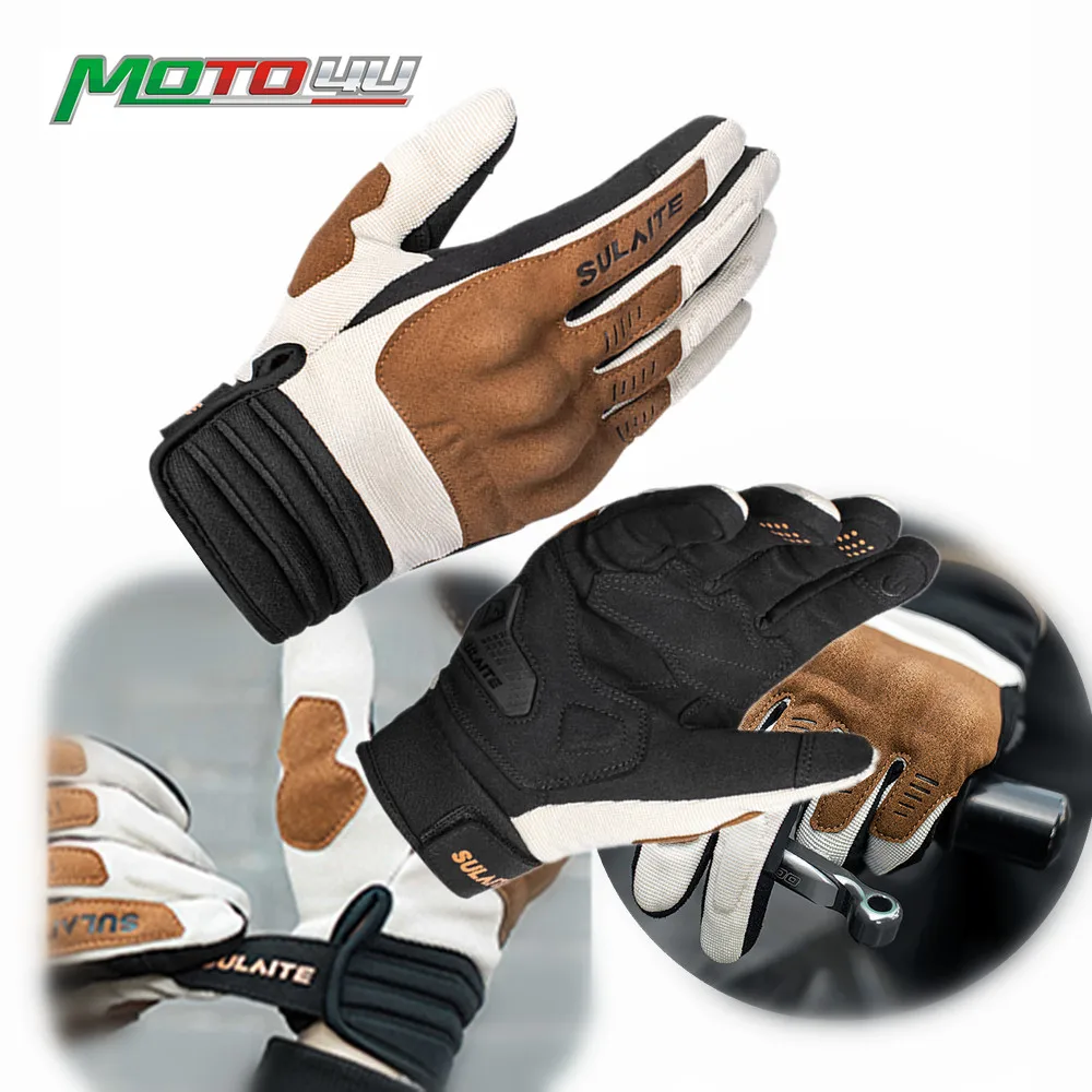 

Мотоциклетные Нескользящие перчатки в стиле ретро, перчатки с закрытыми пальцами для мужчин и женщин, дышащие митенки для сенсорных экранов, для верховой езды, противоосеннее рыцарское снаряжение, 1 пара