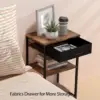 Printer Stand with Storage Bag Under Desk Printer Table on Wheels 2 Tier Small Desktop Rolling Stand Shelf  (Brown) 1