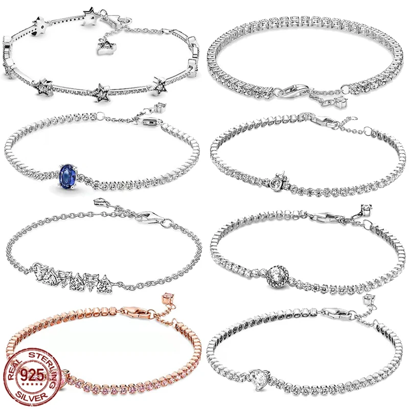 

High quality 925 Sterling Silver Temperament Tennis Snake Bone Bracelet fit for Original Exquisite Beads DIY Women's Luxury Gift