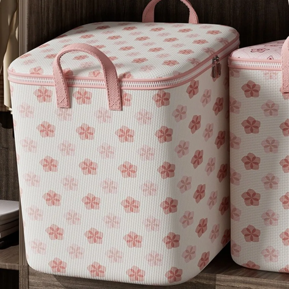 Cherry Blossom Clothes Storage Bins Large Capacity Dust-Proof Wardrobe Sorting Storage Bucket Foldable with Handle 2