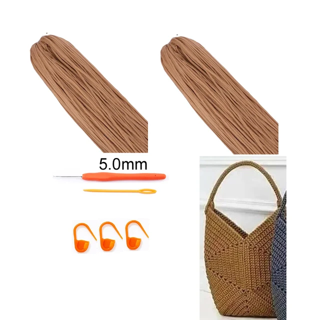 Tprpyn Hexagon Kézitáska Horgolt Készlet Fonal Horgászattal Diy V Alak Válltáska Kötés Kapcsoló Kapcsolat - Image 5