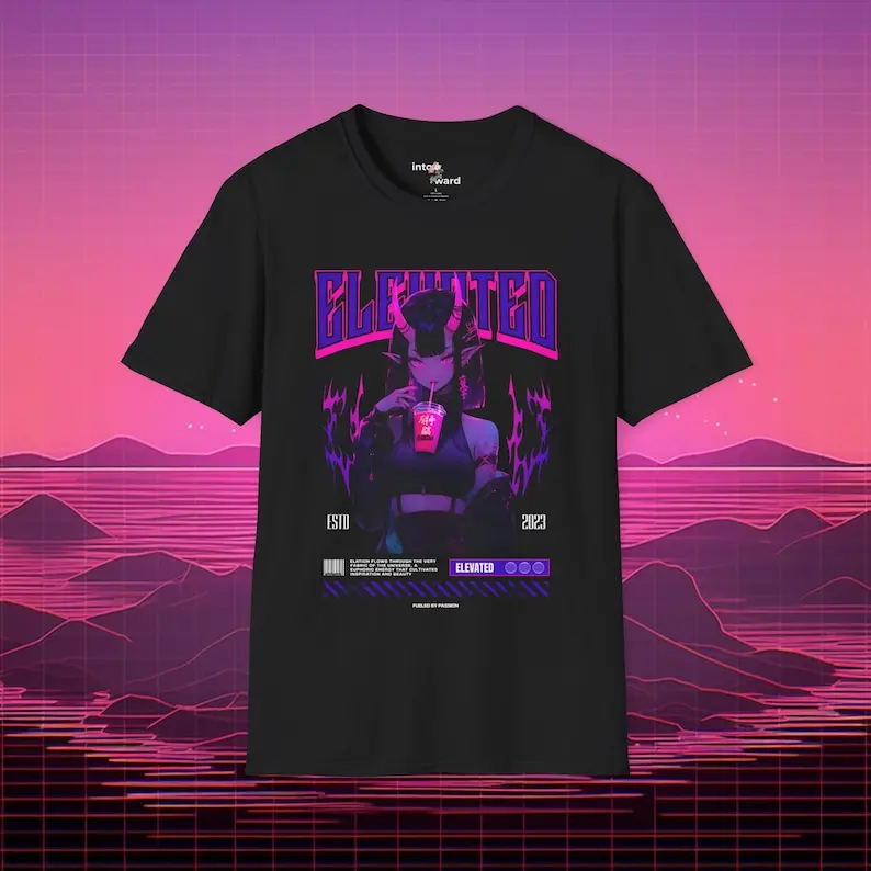 

Elevated Anime Girl Tee, Harajuku Y2K, Pastel Goth