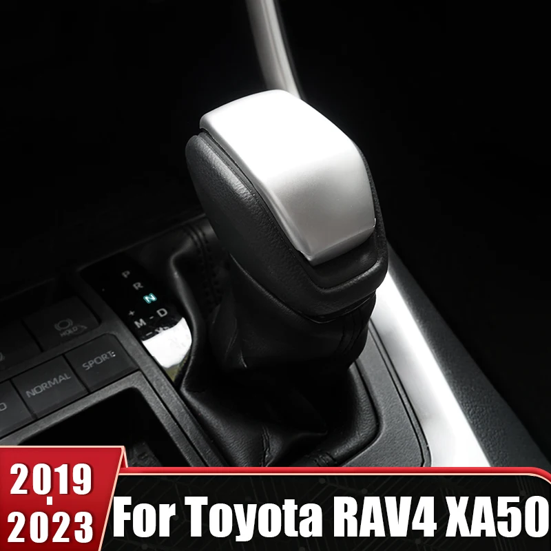

For Toyota RAV4 XA50 2019 2020 2021 2022 2023 RAV 4 Carbon Fiber Car Gear Head Cover Gear Shift Knob Protector Trim Accessories