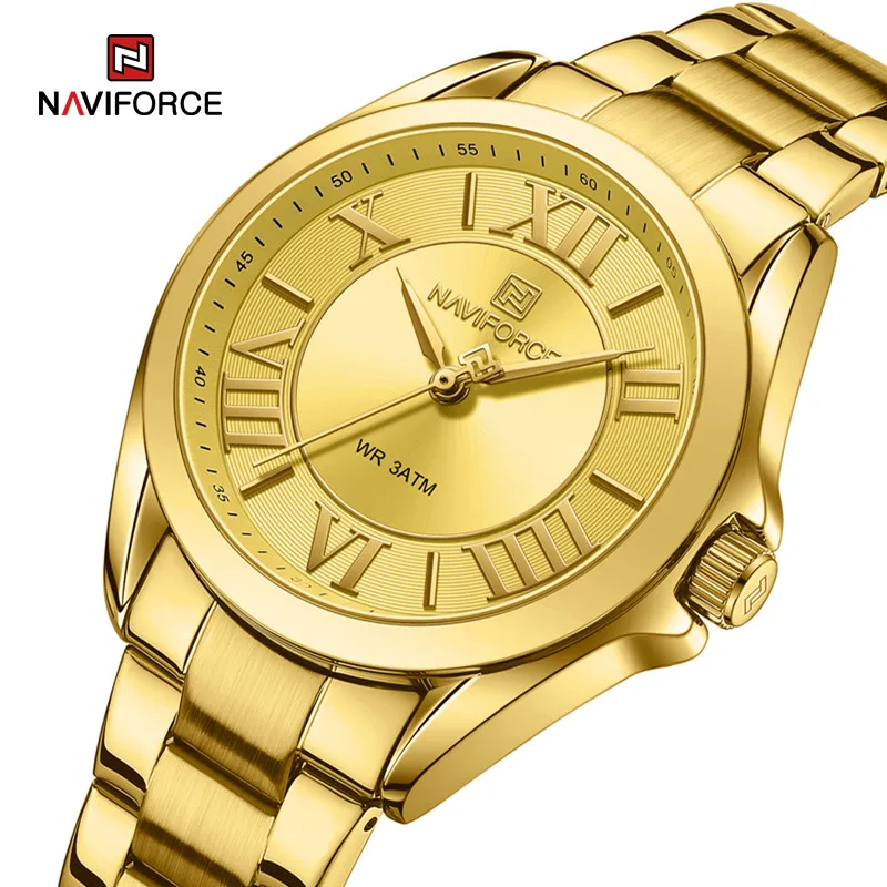 NAVIFORCE High Quality Women Watches Waterproof Stainless Steel Fashion Ladies Watch Woman Quartz Wristwatch Relogio Feminino