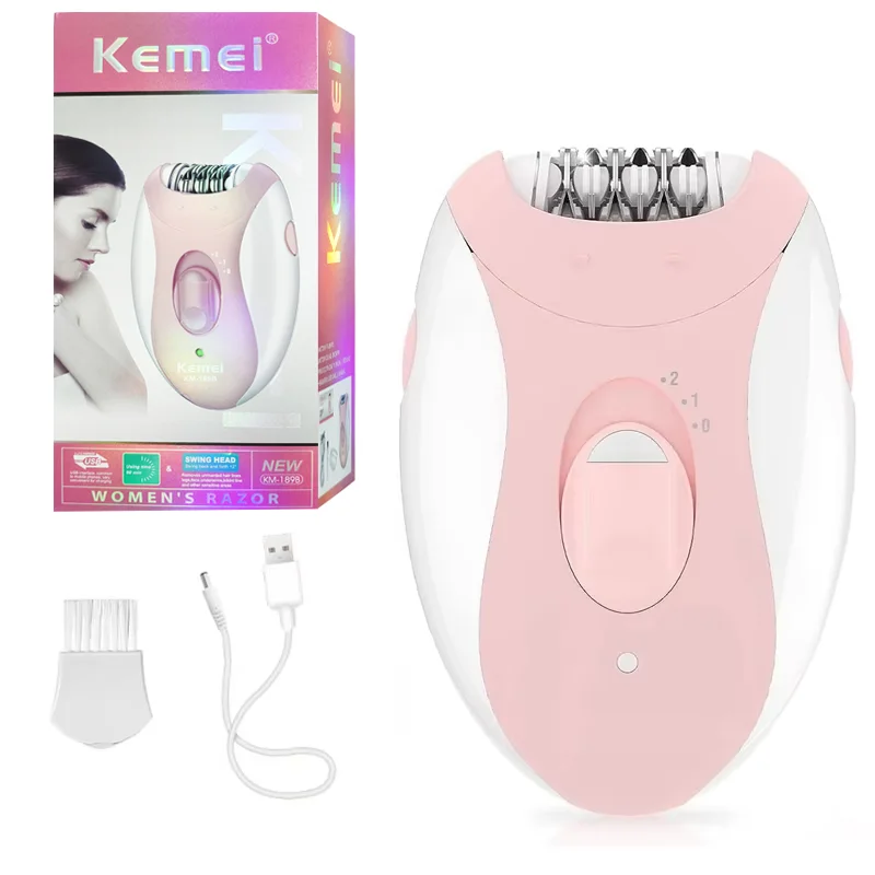 Kemei Damen-Epilierer, elektrisch, zur Haarentfernung im Gesicht, am Körper, in der Bikinizone, an Beinen, Armen und unter den Achseln, wiederaufladbar_voghion.com