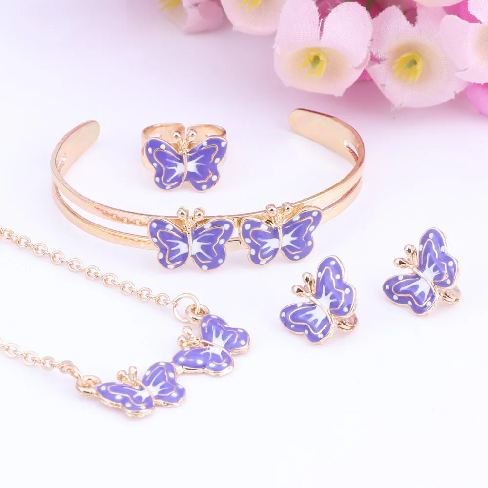 2024 Gold Color Lovely butterfly Children Jewelry Baby Jewelry