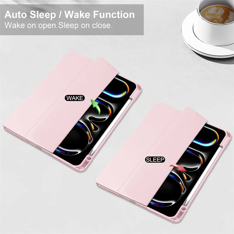 حافظة خلفية ثلاثية الطي مع حامل أقلام رصاص ، غطاء...