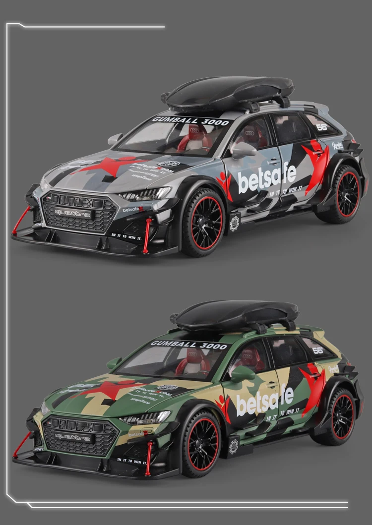 1:24 Audi Rs6 Sports Diecast Model Car Lights Sounds