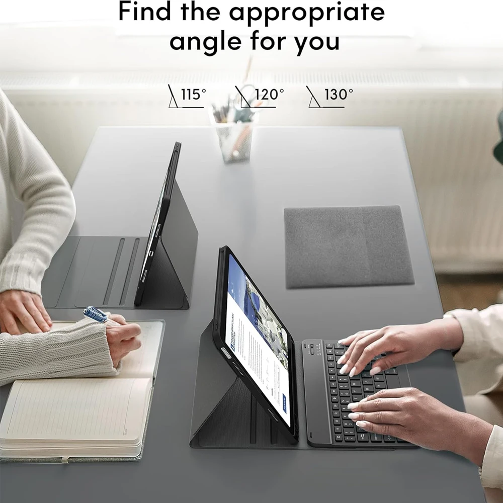 Enhanced Keyboard Case with Detachable Bluetooth and Pencil Holder