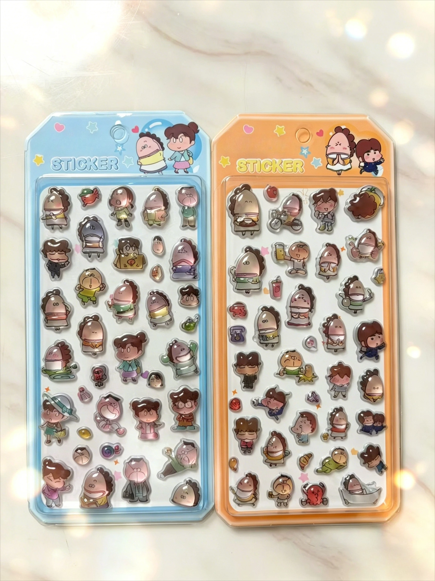 프리미엄 3D 퍼피 애니메이션 스티커 팩, 노트북, 물병, 휴대폰, 스크랩북 및 선물용 방수 에폭시 데칼