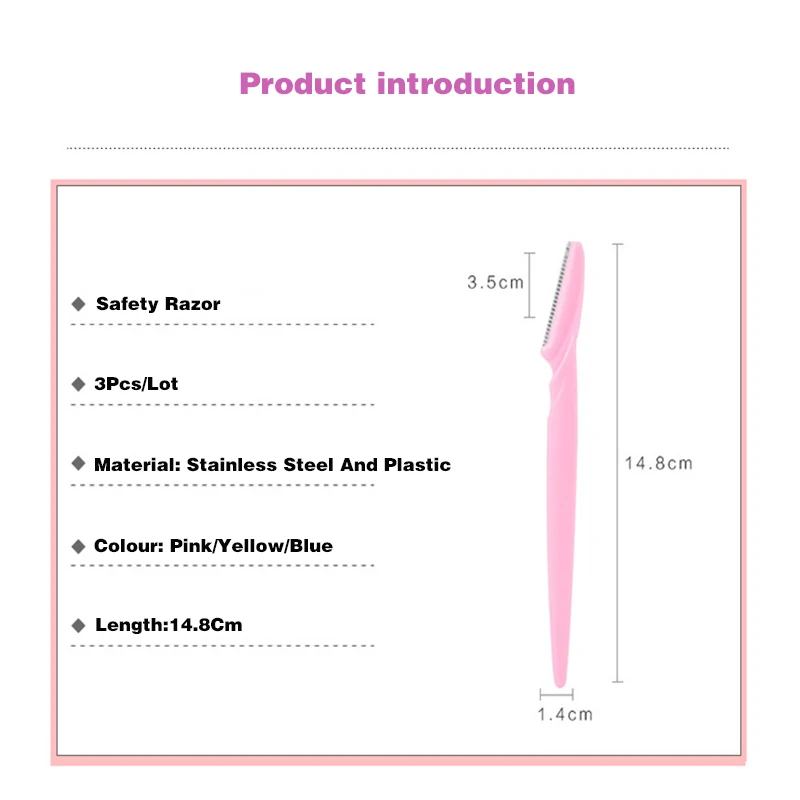 3Pcs Eyebrow Trimmer Blade Shaver Portable Face Razor Eye Brow Epilation Hair Removal Cutters for Woman Makeup