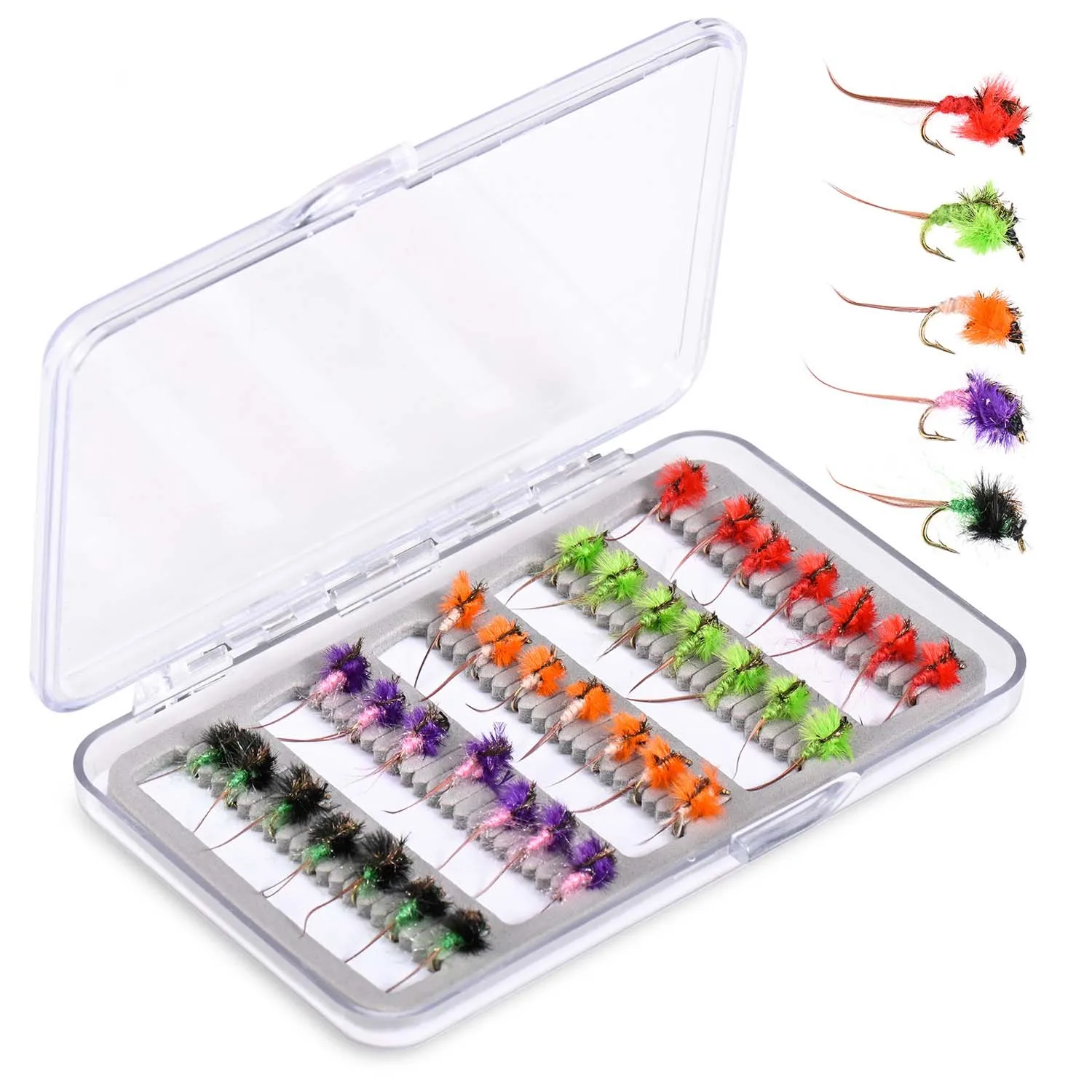 

【 Small Fly Hook Biomimetic Fly 5 Colors 35pcs 】 Luyafei Fishing Bait