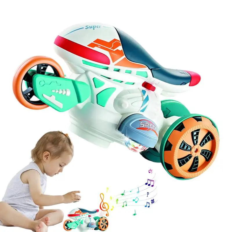 

Transformed Toys For Kids 360 Spinner Wheels Electric Stunt Motorbike Motorcycles With Lights Sound Effects Funny Rotating Drift