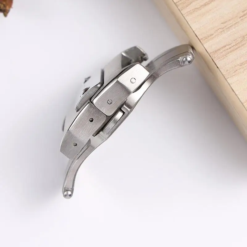 SCHIK For Cartier Santos 100 Series Watch Buckle 316L Stainless Steel Brushed Butterfly 18/21mm Fold Buckle Clasp