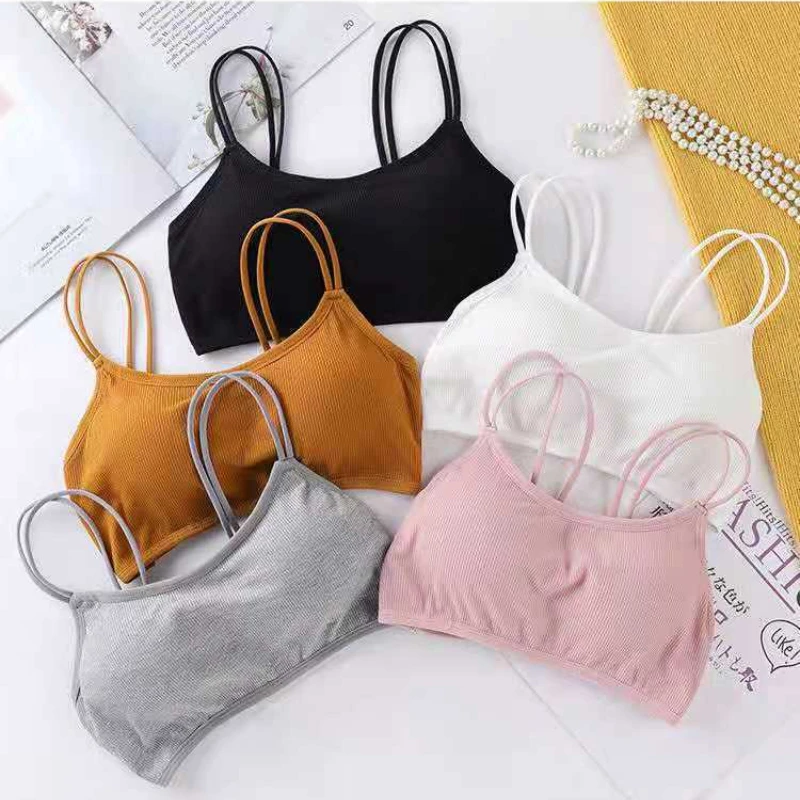 Bralette for women One-piece backless bra Women crop top tube top seamless push up no wire cross back tube crop