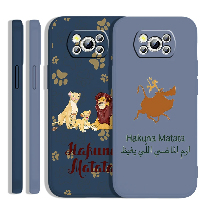 The Lion King Cartoon Liquid Rope Per Xiaomi Mi Poco X6 X5 X4 X3 M6 M5 M5S M4 M3 F5 F4 F3 C65 Pro 5G Tpu Phone Case