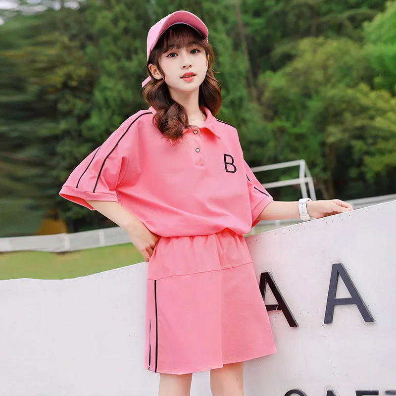 

Girls Clothes Summer Kids Short Sleeve Set 2Pcs Casual Children Clothing Sports Suits Teenager Girl Outfits