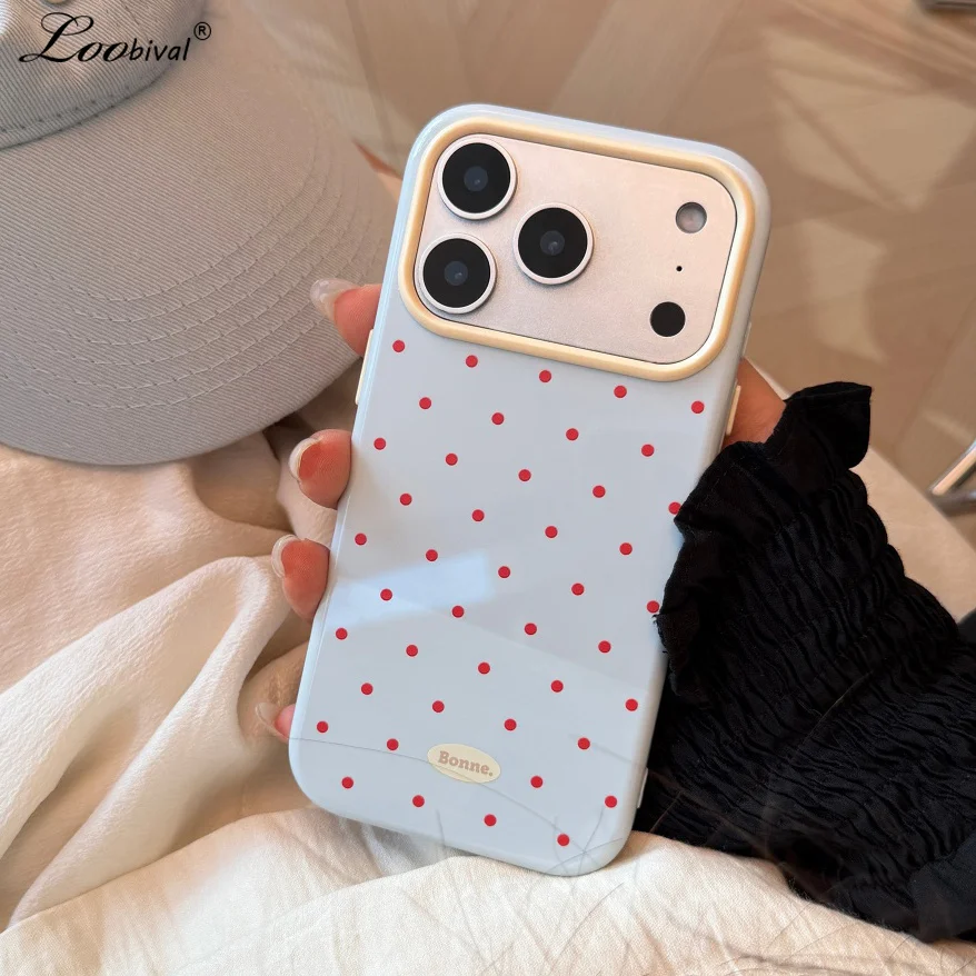 Polka Dot Ultra Slim Shockproof Phone Case with Colorful Wave Design