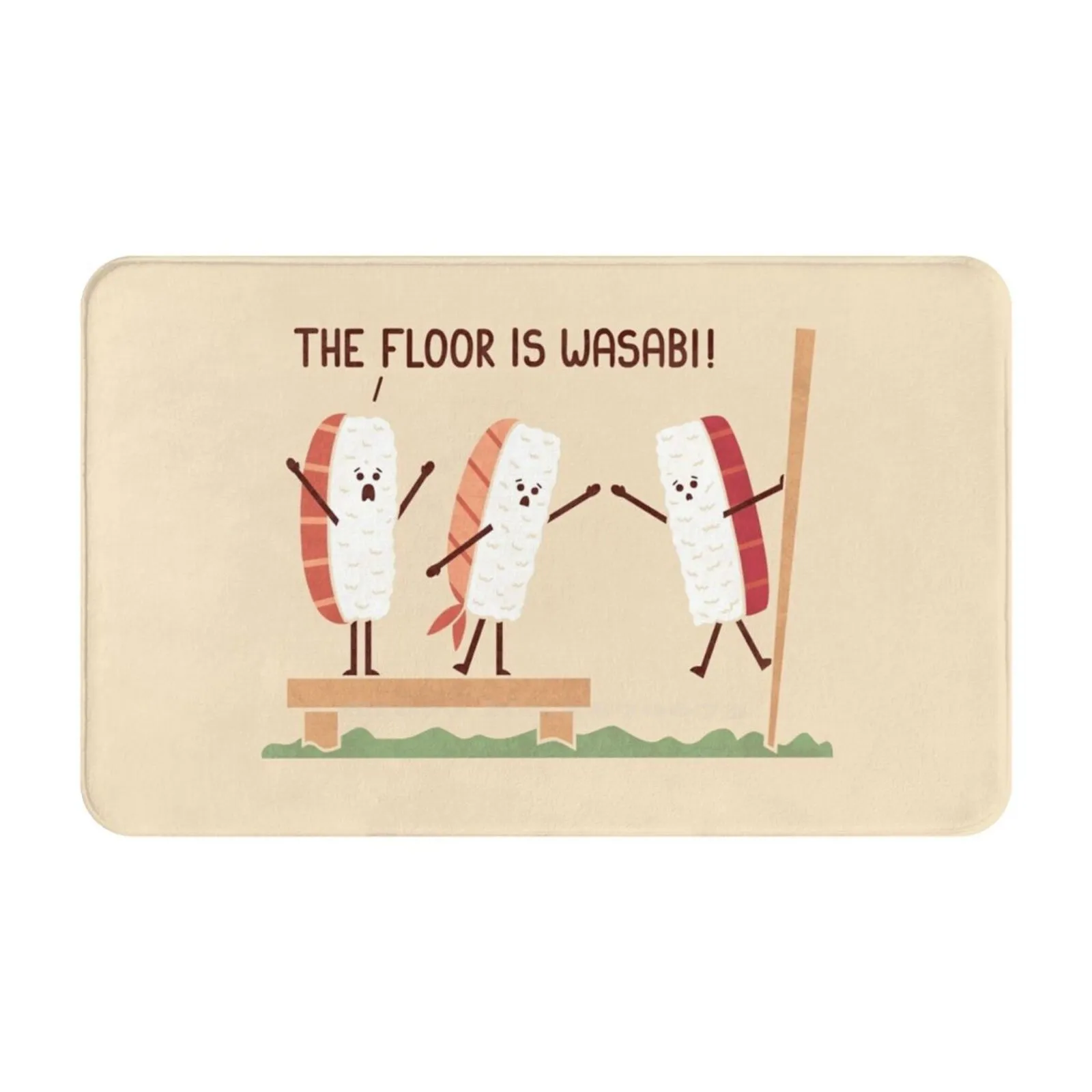 Wasabi Comodo Zerbino Tappeto Tappeto Tappetino Sushi Pavimento Lava Cibo Wasabi Divertente Gioco Carino Bambini Teo Zirinis