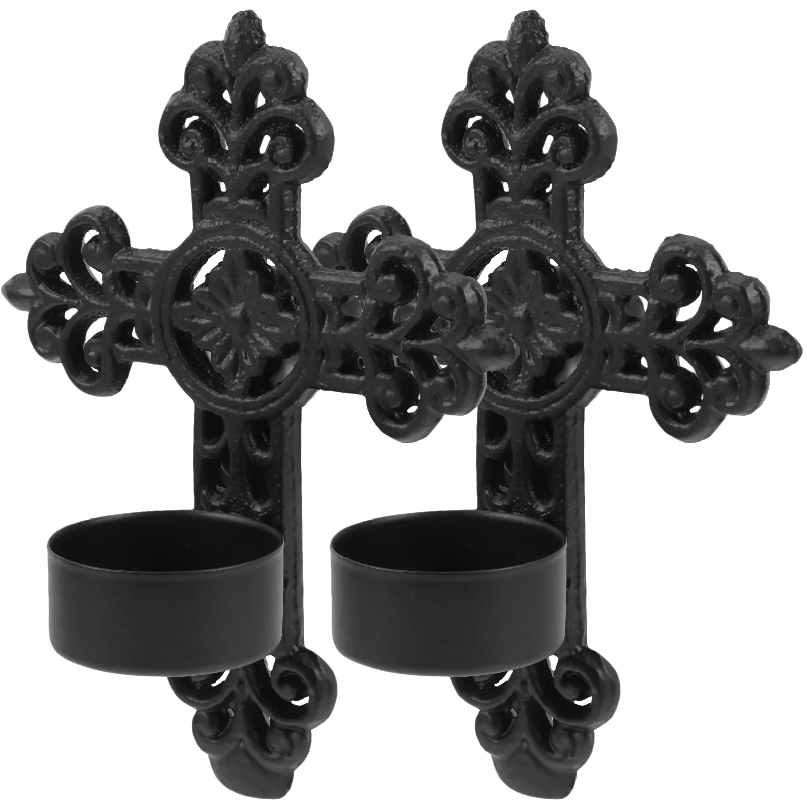 

2pcs Metal Wall Sconce Cross Holder Hanging Wall Mounted Holder Wall Decor