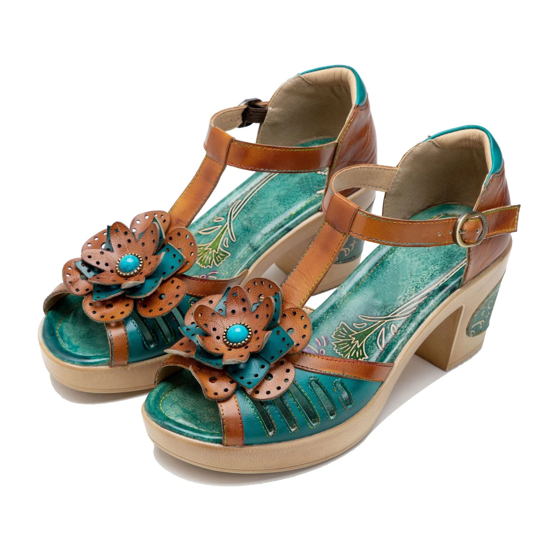 Fashion Peep Pink Splicing Sandals Chunky Sheepskin Toe
